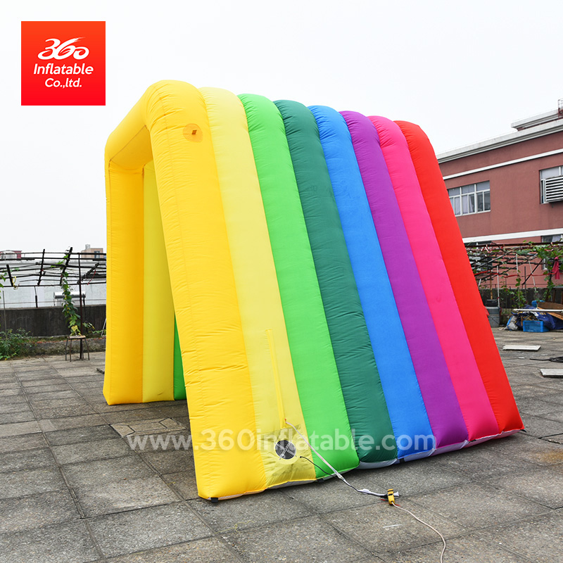Aduana inflable del túnel de la tienda del arco de la publicidad del color del arco iris