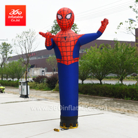 Lámparas inflables de hombre araña de 3 m de altura publicitaria de alta calidad, lámpara inflable de dibujos animados personalizada