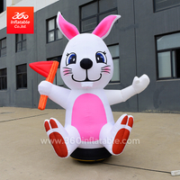 Publicidad Inflable animal conejo forma bienvenida bailarina de aire con luz LED Bailarina inflable barata de conejo de dibujos animados para la venta