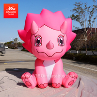 Preciosa venta caliente publicidad personalizada inflable Rosa bebé dinosaurio dibujos animados PVC tela inflable mascota estatua para publicidad