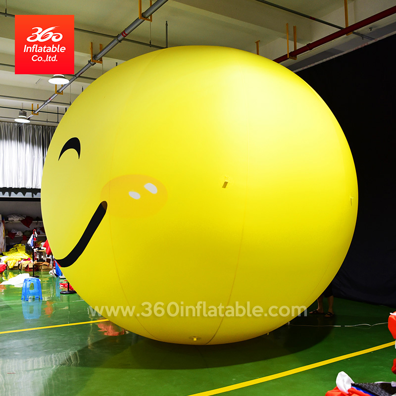 Globo inflable de diseño de publicidad exterior LED para la venta Globo inflable gigante personalizado con cara de sonrisa para decoración de centros comerciales