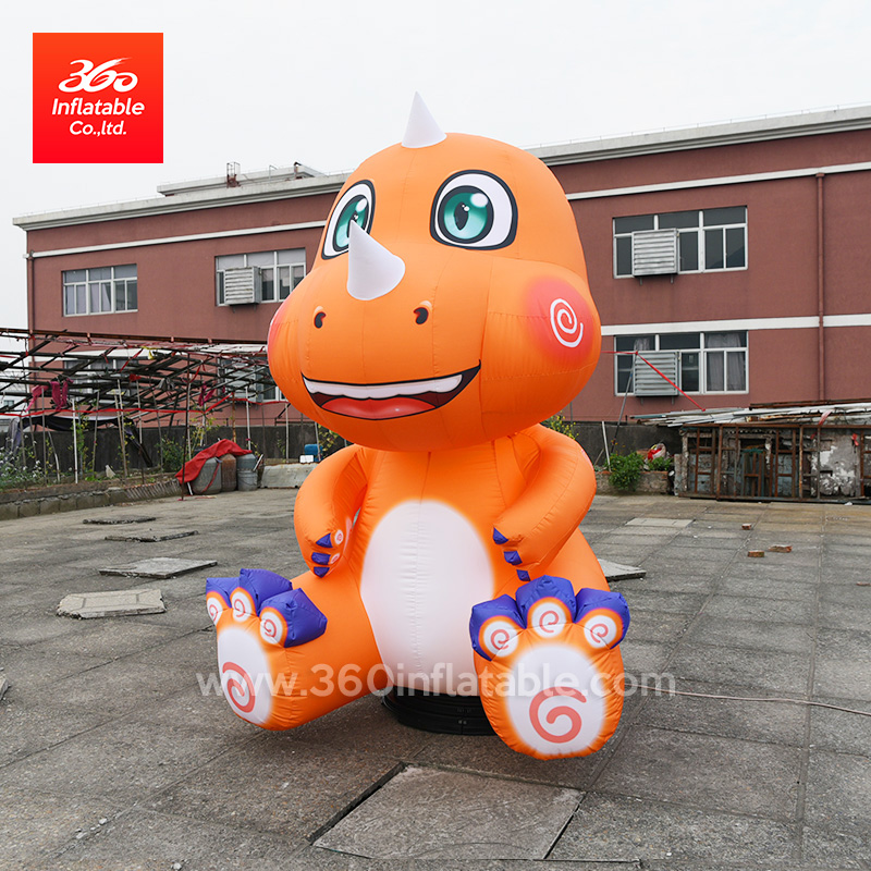 Dinosaurio inflable modelo de dibujos animados, figura inflable personajes de dibujos animados estatua Animal dinosaurio dragón inflable para espectáculo de escenario