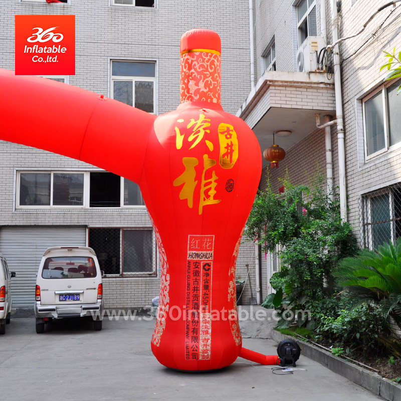Arco inflable enorme rojo del anuncio de la forma de las botellas para la publicidad de la marca de vino