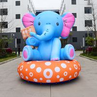 Elefante de dibujos animados inflable gigante personalizado para publicidad exterior venta caliente elefante animal inflable para decoración de eventos