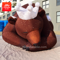 Aduana inflable linda de la historieta de la publicidad del rey oso durmiente de los osos del rey inflable lindo