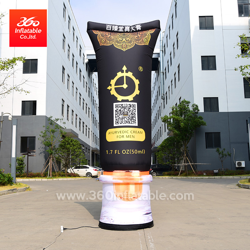 Lámpara LED inflable personalizada con logotipo publicitario, lámpara de tubo de barril, inflables personalizados