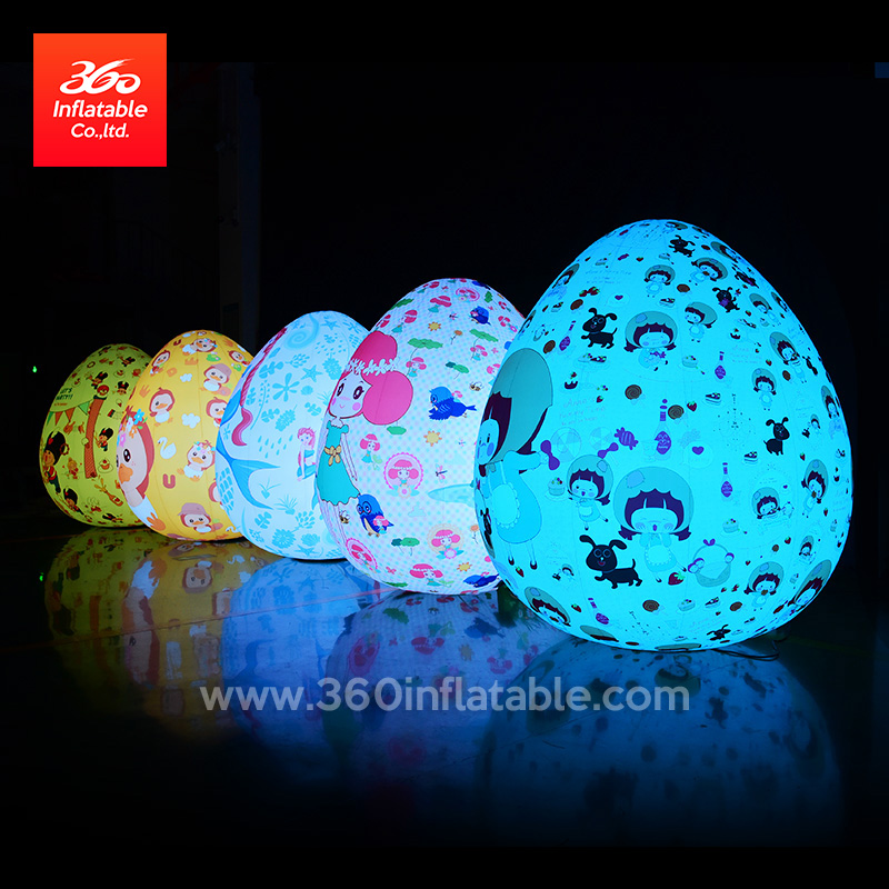 La impresión de encargo llevó los globos ligeros de la forma del huevo inflable modificado para requisitos particulares